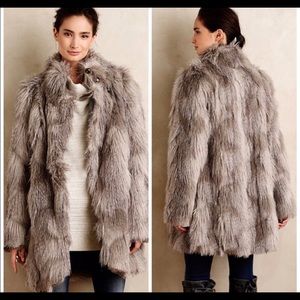 Plenty by Tracy Reese Coyote Faux Fur Coat in Small